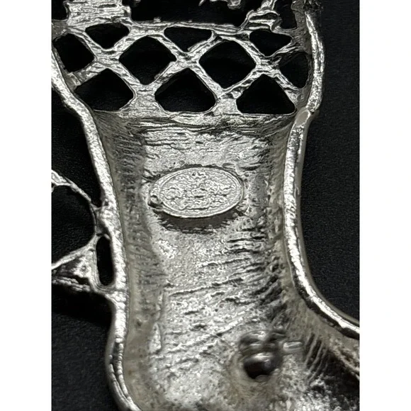 Christopher Radko shiny Brite stocking pin brooch and matching earrings - Picture 6 of 16